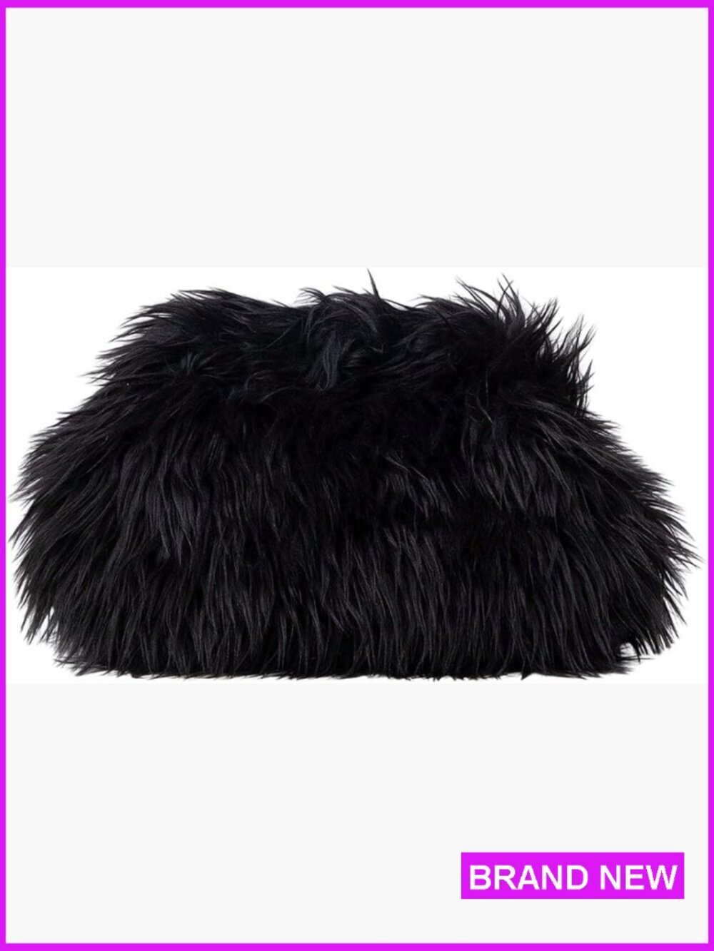 Fuzzy Plush Evening Bag Y2K Clutch Purse Faux Fur Party Handbag Snap Closure